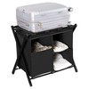 Heybly Luggage Rack with Laundry Bag,Steel Folding Suitcase Stand for