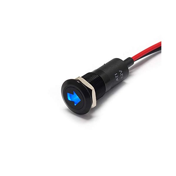 Alpinetech PLB12MS 12mm 1/2" 12V LED Metal Signal Indicator Pilot