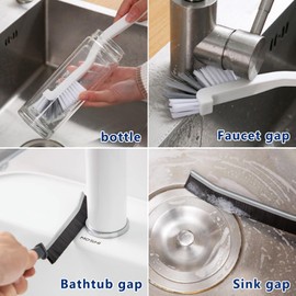 11Pcs Crevice Cleaning Brush Set, Hard Bristle Gap Cleaner Brushes,Ideal for deep Cleaning Gaps, Kitchens, Sinks, bathrooms, Tight Spaces, Corners, Bottles, Cups, teapots