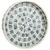 Coastal Home 12 in Round Blue Capiz Tray 15'' Blue
