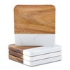 LiWiBet Acacia Wood Marble Coasters for Drinks Set of 4,