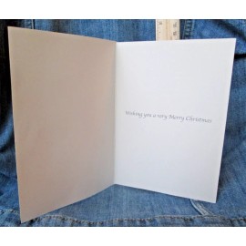 Unbranded GLITTER SANTA CLAUS Pine Cone Christmas Greeting Card New w/ Envelope MG82