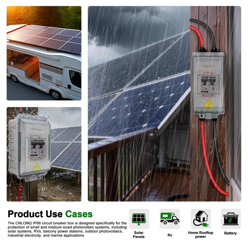 CNLONQ IP66 Solar PV Disconnect Switch 30A 1000V DC with