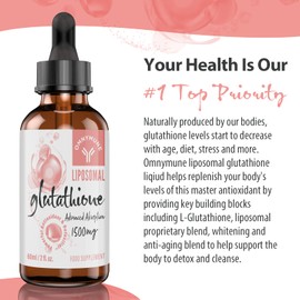 Liposomal Glutathione 1500mg, Oral Glutathione Liquid, Antioxidant Supplement for Detox, Anti-Aging, Immune Support, Brain Function and Skin Health, Superior Absorption (Pack of 3)