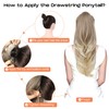 SEIKEA Versatile Drawstring Ponytail Extension, 18" Long Wavy Multi Layered