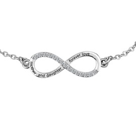 KunBead Infinity Mothers Day Mother and Daughter Forever Love Birthday Bracelets for Women-Stainless Steel