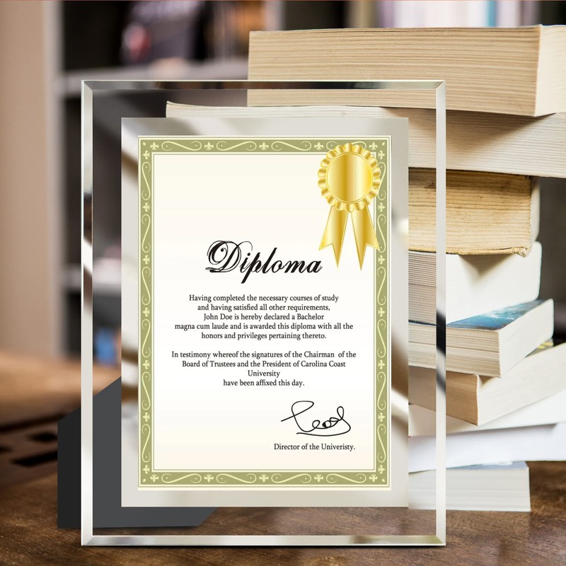 LUCKYLIFE 8.5x11 Picture Frame Glass Certificate Document Frame for Tabletop