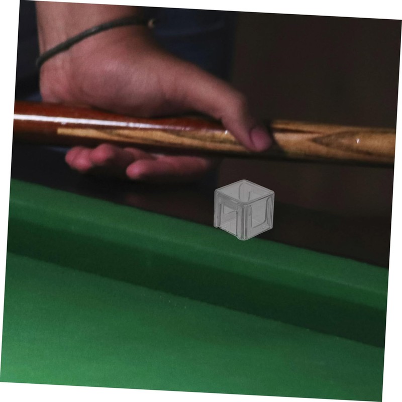 WHAMVOX 3pcs Transparent Acrylic Pool Cue Chalk Case Durable Billiard