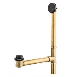 Artiwell 1-1/2" Brass Tubular Bath Drain Kit with Tip-Toe Bath Drain Stopper, Touch-Toe Tub Drain, Tip Toe Bathtub Drain Waste and Overflow With Plug and Bathtub Overflow Drain Cover,Oil Rubbed Bronze
