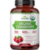 Zazzee USDA Organic Cranberry 25:1 Extract, 500 mg per Capsule,