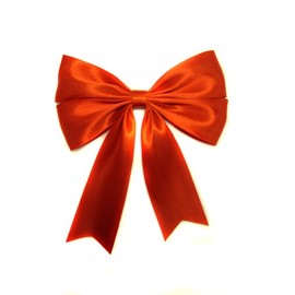 Super Shiny Ribbon Cheer Hair Bow- Alligator Clip (Orange)