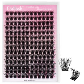 FADLASH Lash Clusters Natural Eyelash Clusters DIY D Curl Cluster Eyelash Extensions 10-16mm with Soft Thin Band Reusable Individual Lashes for Self Use (WL02, 10-16mm)
