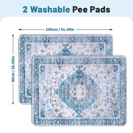 Washable Pee Pads for Dogs Stylish Non Slip and Leak Proof Pee Pads Reusable Potty Pads for Dogs for Crates and FloorsColor: Random Color, size: L:90*105cm