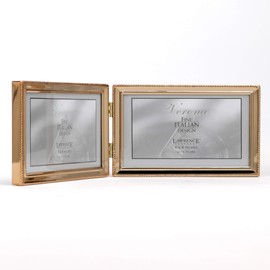 Lawrence Frames Classic Bead Picture Frame, 6x4 Double, Gold