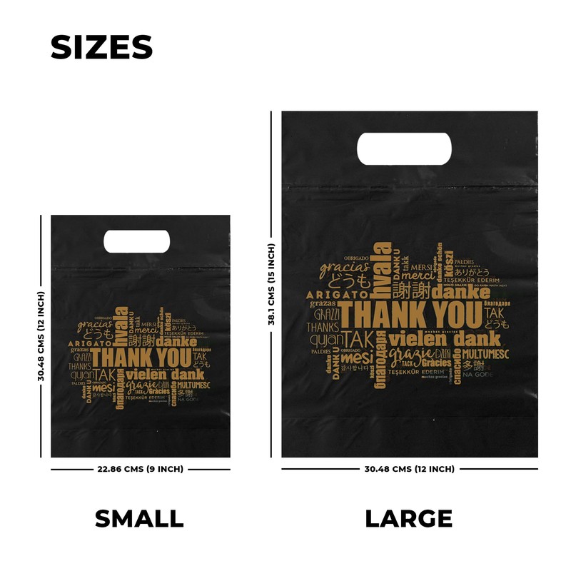 AlfaEx Pack of 40 Die Cut Thank you bags in