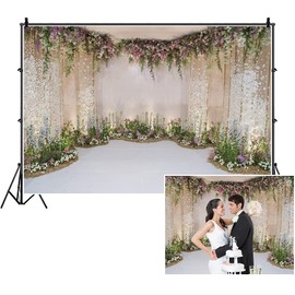 CSFOTO 12x8ft Wedding Backdrop for Cradle Ceremony Backdrop for Proposal Flowers Curtain Wedding Ceremony Banner Bridal Shower Background Mother's Day Backdrop Floral Marriage Backdrop