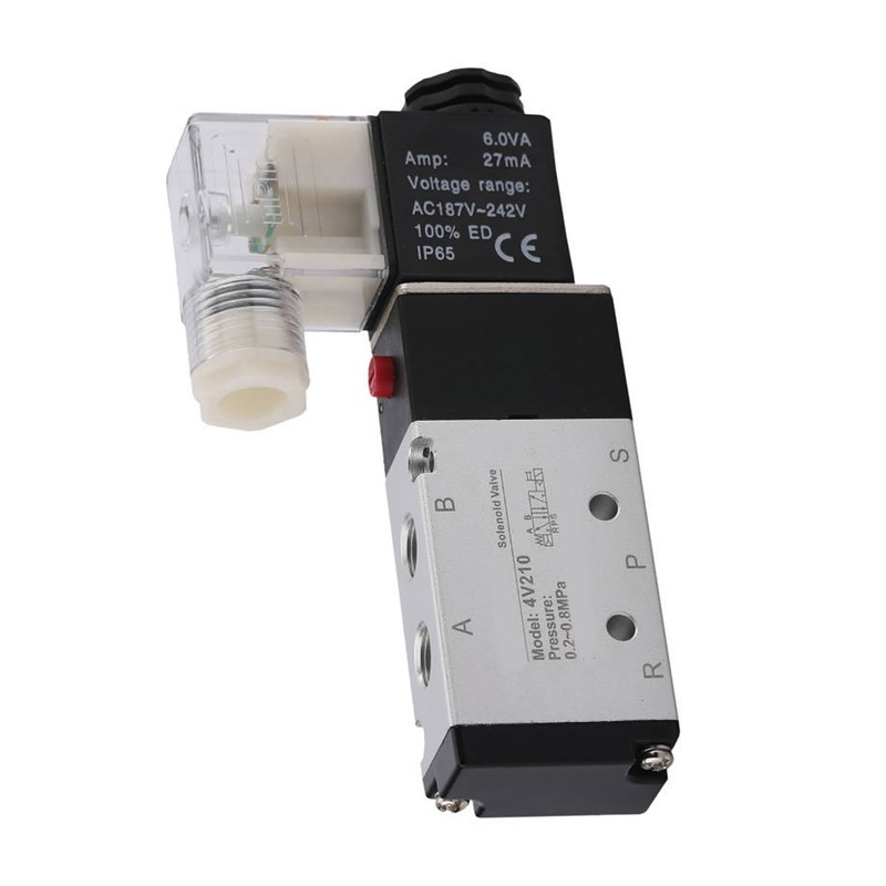2 Position 5 Way Pneumatic Solenoid Valve Aluminium Alloy Wear