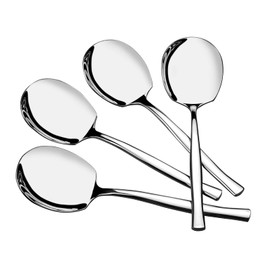 Tyminin Cuchara para servir de acero inoxidable de 8 piezas, cucharas para servir grandes, juego de cucharas para servir buffet de plata