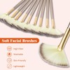 9 Pieces Facial Brushes Fan Mask Brushes, Soft Facial Applicator