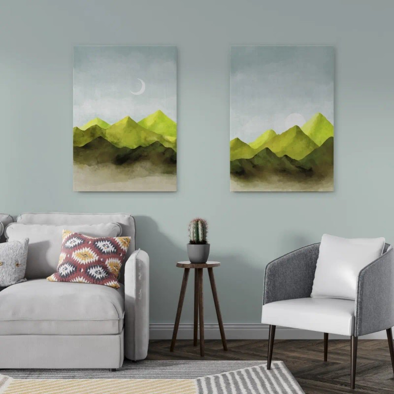 Juego De Cuadros Canvas Minimalistas De 65x43 Cm 2pz