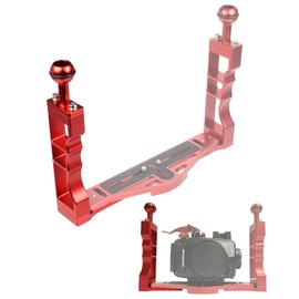 Bamboo Dive! Underwater Camera Diving Housing Arm System Grip Base System Multi-Tray System Holder with Direct Base for GoPro Olympus Canon Nikon (Extra Grip, Red)