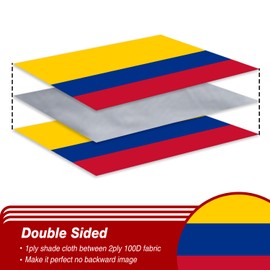 Colombia Colombian Flag 3x5 ft Outdoor, Double Sided 3 Ply Heavy Duty Colombia National Country Flag, 100% Quality Polyester Colombian Banner with Brass Grommets 4 Rows Stitches