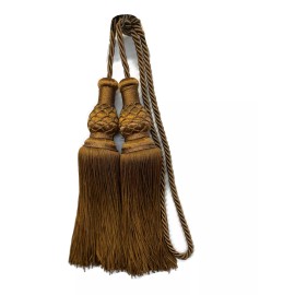 BDD Single Double Drapery Tassel Tieback- Brown - Mushroom