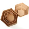 Set of 5 Paper Mache Hexagon Hat Boxes - Papier