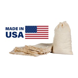 Cotton Muslin Bags 25 Count (3 x 5 inches) Double Natural Drawstring, Made with 100% Cotton in The USA by Celestial Gifts