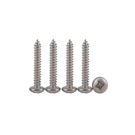 Drenky 100 Pcs Phillips Pan Head Screws 304 Stainless Steel Self-Tapping Screws Self-drilling Wood Screws Standard Cross Groove Full Thread Woodworking Fastener M3 X 16