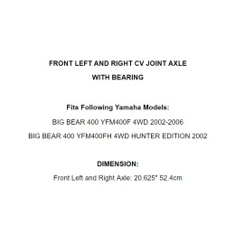 Caltric Front Lh Rh CV Joint Axle Bearing for Yamaha Big Bear 400 YFM400F 4X4 2002-2006