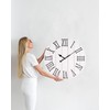 BEW 24 inch Farmhouse Wall Clock, Large White Wood Wall