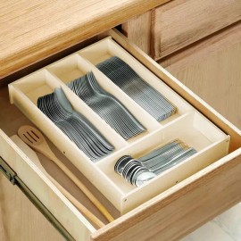 Clicmania Organizador De Cubiertos Madera Cajon Cocina Divisiones