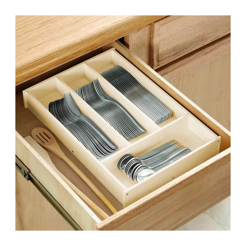Clicmania Organizador De Cubiertos Madera Cajon Cocina Divisiones