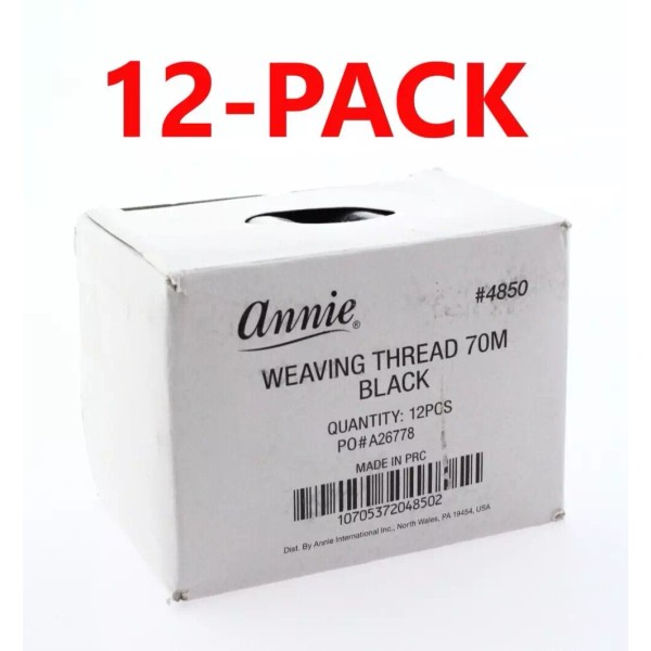 Annie 12-PACK / ANNIE WEAVING THREAD 70M Color: BLACK -