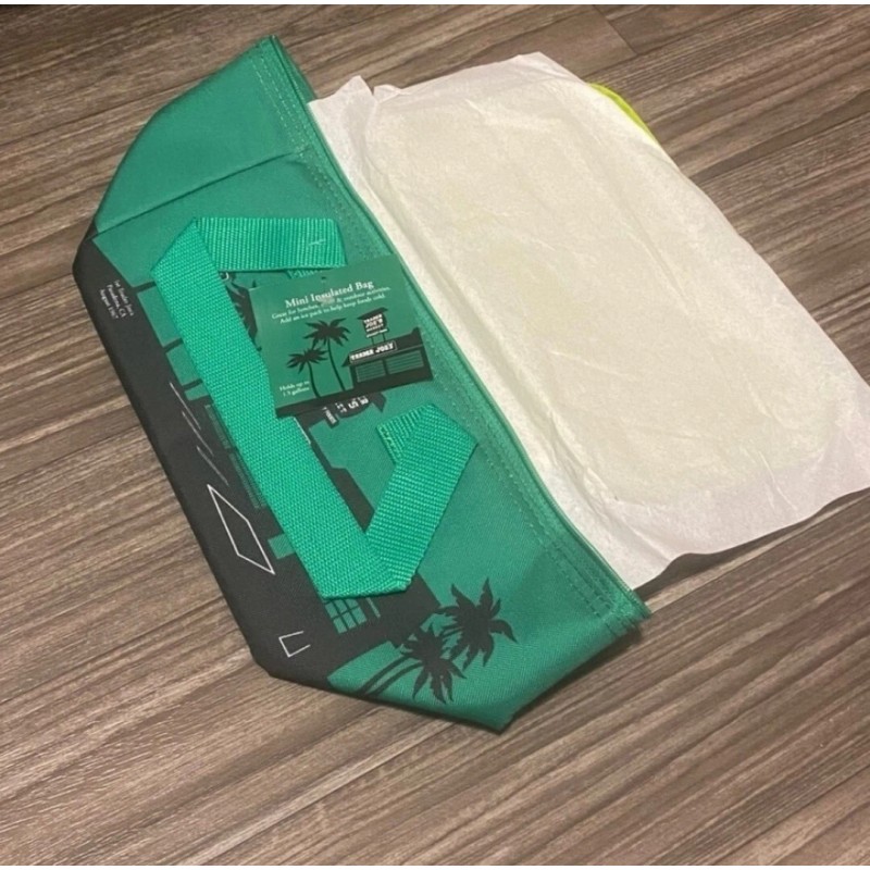 Trader Joe's Mini Insulated Cooler Tote Lunch Bag Green