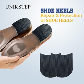 UNIKSTEP 2 Pairs Shoe Heels, Shoe Repair Rubber Heels with Non Slip Wave Embossment