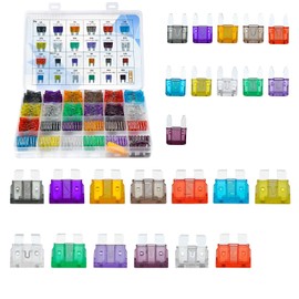 250PCS Car Blade Fuses Assortment Kit Auto Fuse Standard and Mini Car Fuse for Marine, RV, Camper, Boat, Truck (2A/ 3A/ 5A/ 7.5A/ 10A/ 15A/ 20A/ 25A/ 30A/ 35A/40A/45A/50A)