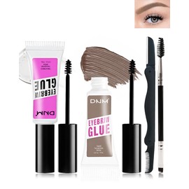 Eyebrow Gel Set, 2 Pieces, Transparent & Tinted Eyebrow Gel, Naturally Smudge-proof Eyebrow Colour, 16 Hours Long-Lasting Waterproof, Styling Makeup Eyebrow Gel with 2 Eyebrow Tools, 1 + 2 Taupe