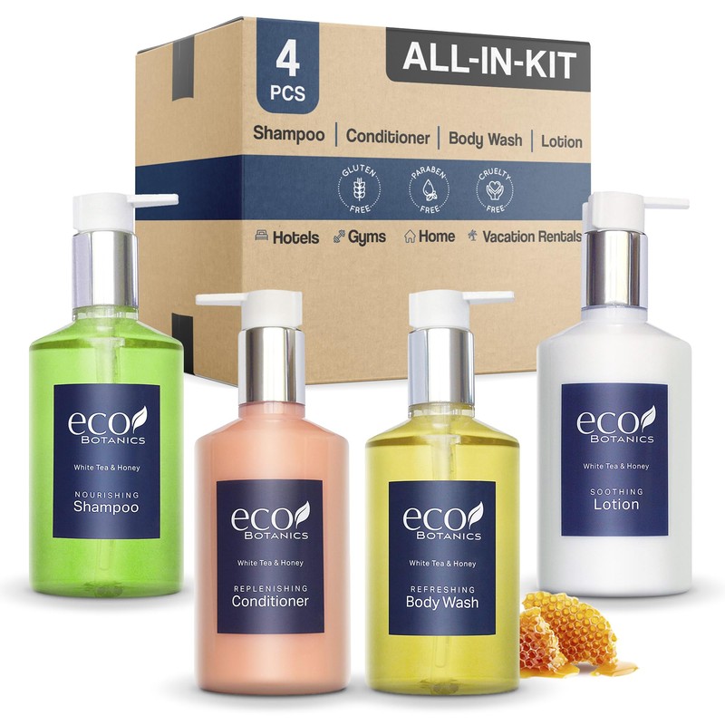 Hospitalidad diversificada, 10.14 oz. Amenities, Eco Botánicos, Complete Set