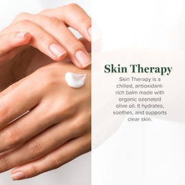 Global Healing Center Skin Therapy-Organic Ozonated Extra Virgin Olive Oil Salve for All Skin Care Routines-Cold-Pressed Face & Body Moisturizer to Hydrate and Soothe Dry Skin to Soft & Smooth-1.5 Oz