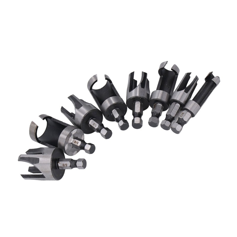 8PCS Set Wood Plug Cutter Drill Bit Hex Shank 4PCS