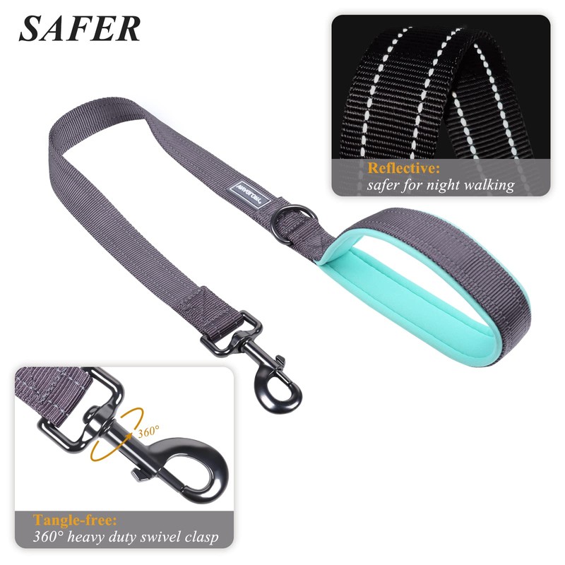 VIVAGLORY Short Dog Lead 24" Grey