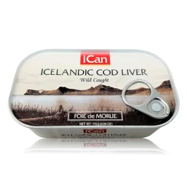 Icelandic Cod Liver Wild Caught (Foie de Morue) 4oz. (PACK OF 12 CANS)