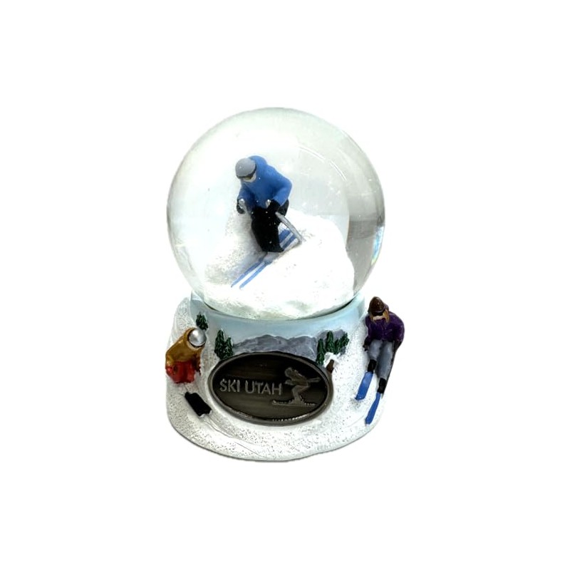 Ski Utah Snow Globe 65m mm - Skier on The