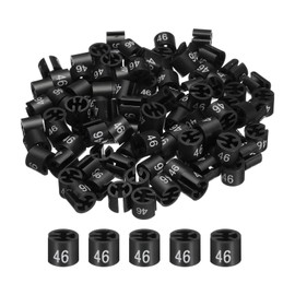 sourcing map Clothes Hanger Marker Colored Hanger Sizer Garment Markers Tag (Number 46, Black) for Garment Clothing Color Coding, Pack of 100 Pcs