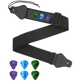 Zyvoreliax Guitar Strap,Bass Guitar Straps With 6Picks Adjustable