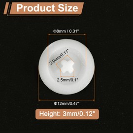 sourcing map Screw Caps, 228Pcs 12mm - Plastic Self-Tapping Screw Cap Covers, Decorative Cover Hole Plug for Diameter 7-8mm Flat Phillips Screw (White)