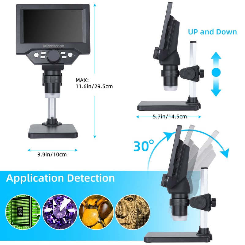 LCD Digital USB Microscope, Koolertron 5.5 Inch 1080P 8 Megapixel