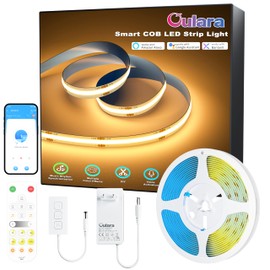 OULARA COB LED Streifen Warmweiß 2700K, 6M Dimmbares 24V LED band Licht Set,Smart Funktioniert mit Alexa/Google Assistant für DIY Beleuchtung unter dem Schrank, Schlafzimmer, Küche